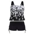 thumbnail image 4 of Women Plus Size Tankini Swimsuits Two Piece Swim Top Shorts Tummy Control Bathing Suits Swimwear, 4 of 7