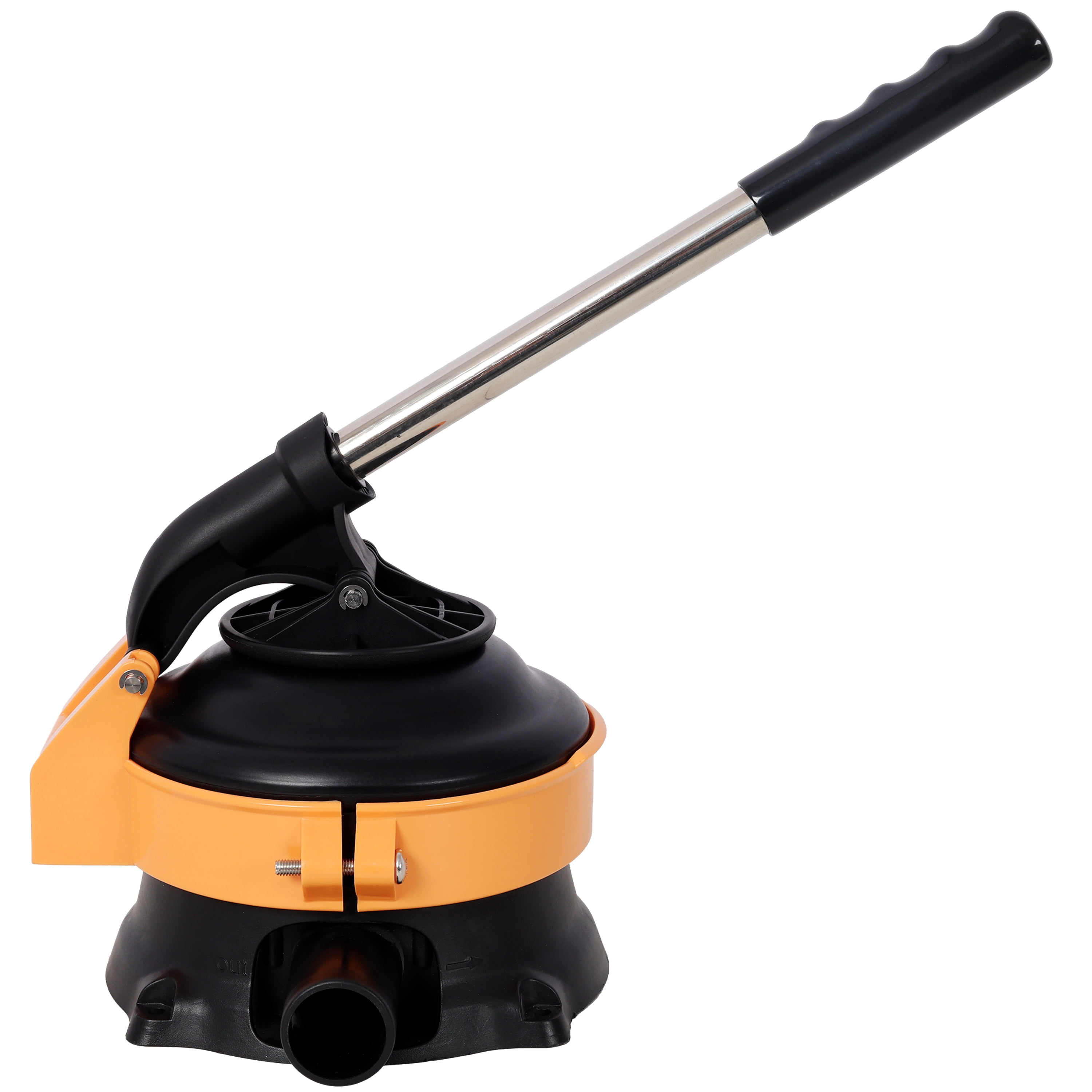 Hand Water Pump with Stainless Steel Lever - Manual Transfer Pump for Gardens, Ponds, Cisterns, 13ft Lift Height, 38mm Hose Connection, Black/Orange