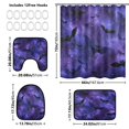 thumbnail image 4 of 4-Piece Bathroom Set with Waterproof Shower Curtain with Non-Slip Bath Mat, U-Shaped Mat & Toilet Lid Cover Bats in The Night Sky, 4 of 8
