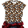 thumbnail image 5 of ersvoioy Halloween Shirt Women Funny Print Shirts Fashion Crewneck Halloween Short Sleeve Graphic Tees Fall Holiday Party Family T-Shirts Tops Multicolor L, 5 of 6