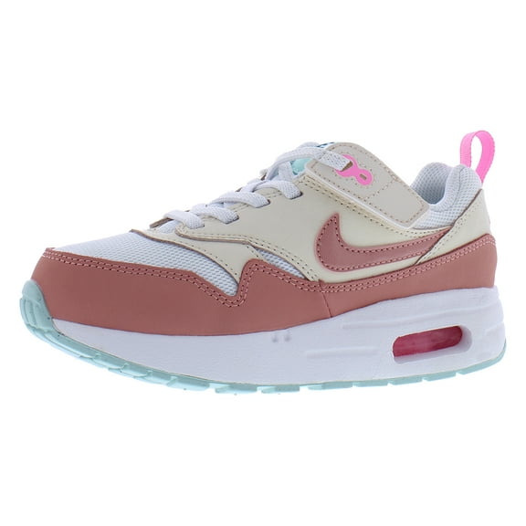 Little Kid's Nike Air Max 1 EasyOn Wht/Rd Strdust-Guava Ice (DZ3308 101) - 8