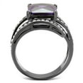 thumbnail image 4 of Womens Black Ring Anillo Para Mujer Stainless Steel Ring with AAA Grade CZ in Amethyst Adria, 4 of 4