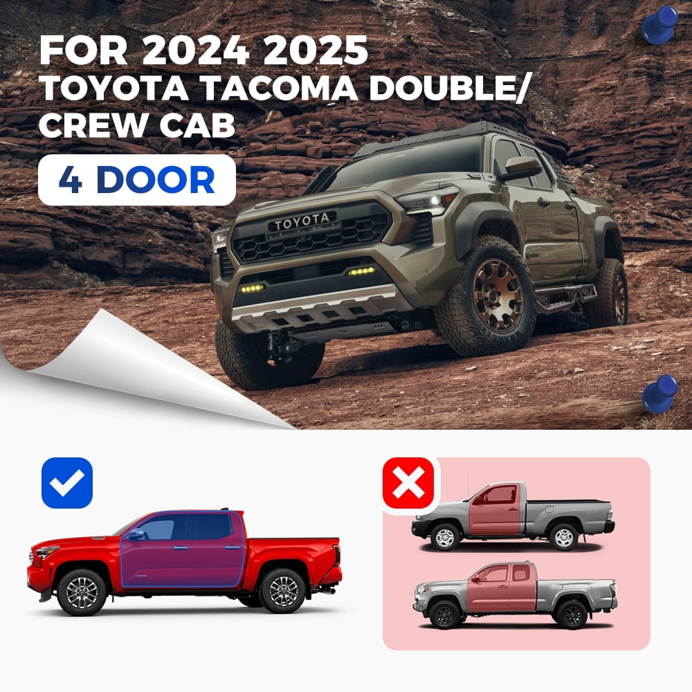 6" Running Boards for 2024-2026 Toyota Tacoma Double/Crew Cab Drop Step Nerf Bar