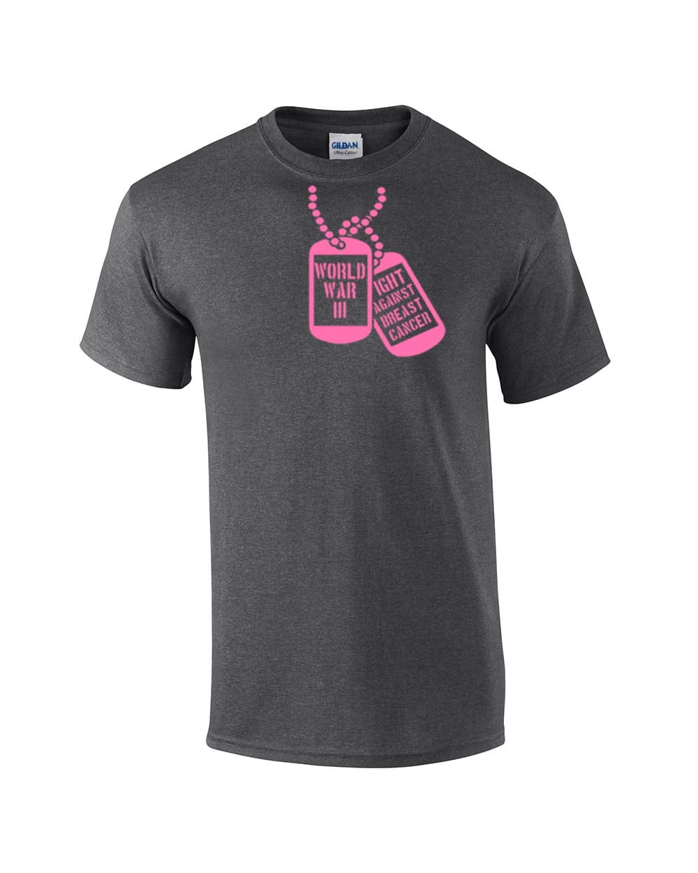 Cancer Awareness Tee Shirt World War Iii Against Breast Cancer Heathergr - Picture 7 of 18