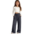 thumbnail image 4 of Landzoo Teen Girls Athletic Pants Straight Leg Sweatpants With Pockets And Drawstring Fall Casual Kid Girls Baggy Trousers, 4 of 5