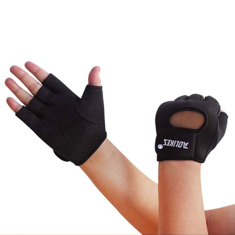 Cycling Outdoor Leather Sports Gloves Strap Mens Heavy Duty Weightlifting Gym 