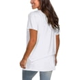 thumbnail image 3 of Mifater Women Summer Tops V-Neck T-Shirts Loose Short Sleeve Tops Tunic Blouse White Tees, 3 of 4
