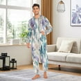 thumbnail image 7 of 1 Piece Adult Onesie Pajamas Cozy & Loose-Fit Sleepsuit Loungewear with Pockets Watercolor Orchids and Lilies Medium, 7 of 7