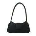 thumbnail image 1 of Bolso bandolera de hombro con textura de moda informal de PU de color sólido nuevo para debajo del brazo negro, 1 of 5