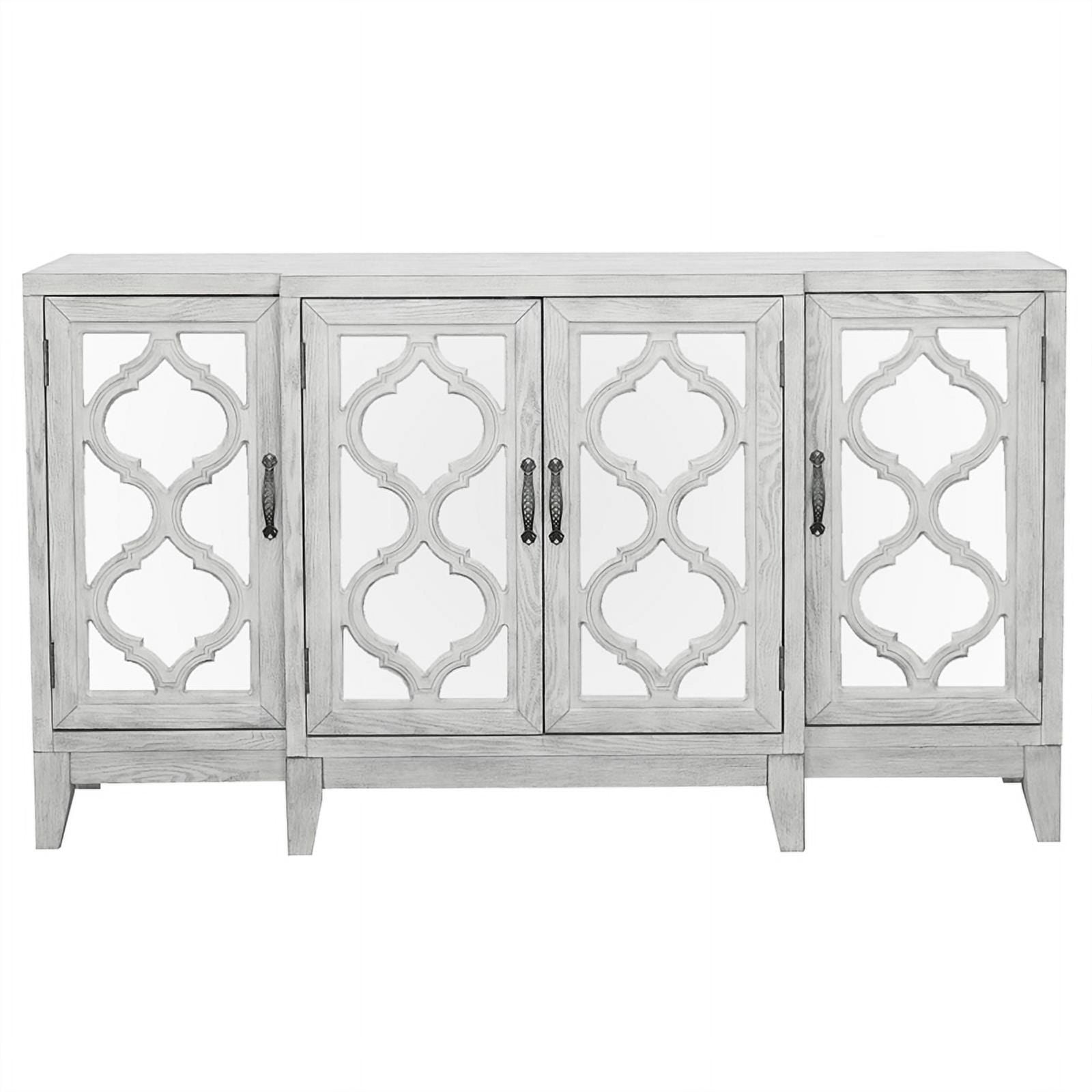 Mckellen 4 door Accent Cabinet Antique White Walmart