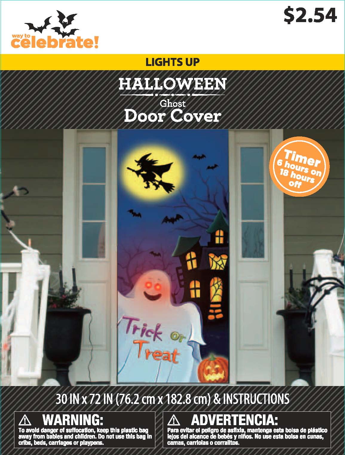 Halloween Ghost Door Cover