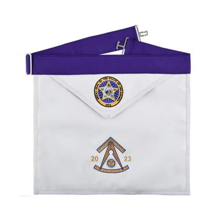 Past Master Blue Lodge California Regulation Apron - Great Seal of the State of Oklahoma - Core Plus Group