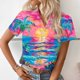 thumbnail image 4 of Karight Beach Vacation Blosue for Women Coconut Floral Tropical Printed Summer Short Sleeve Button Down Hawaiian Shirts, 4 of 7
