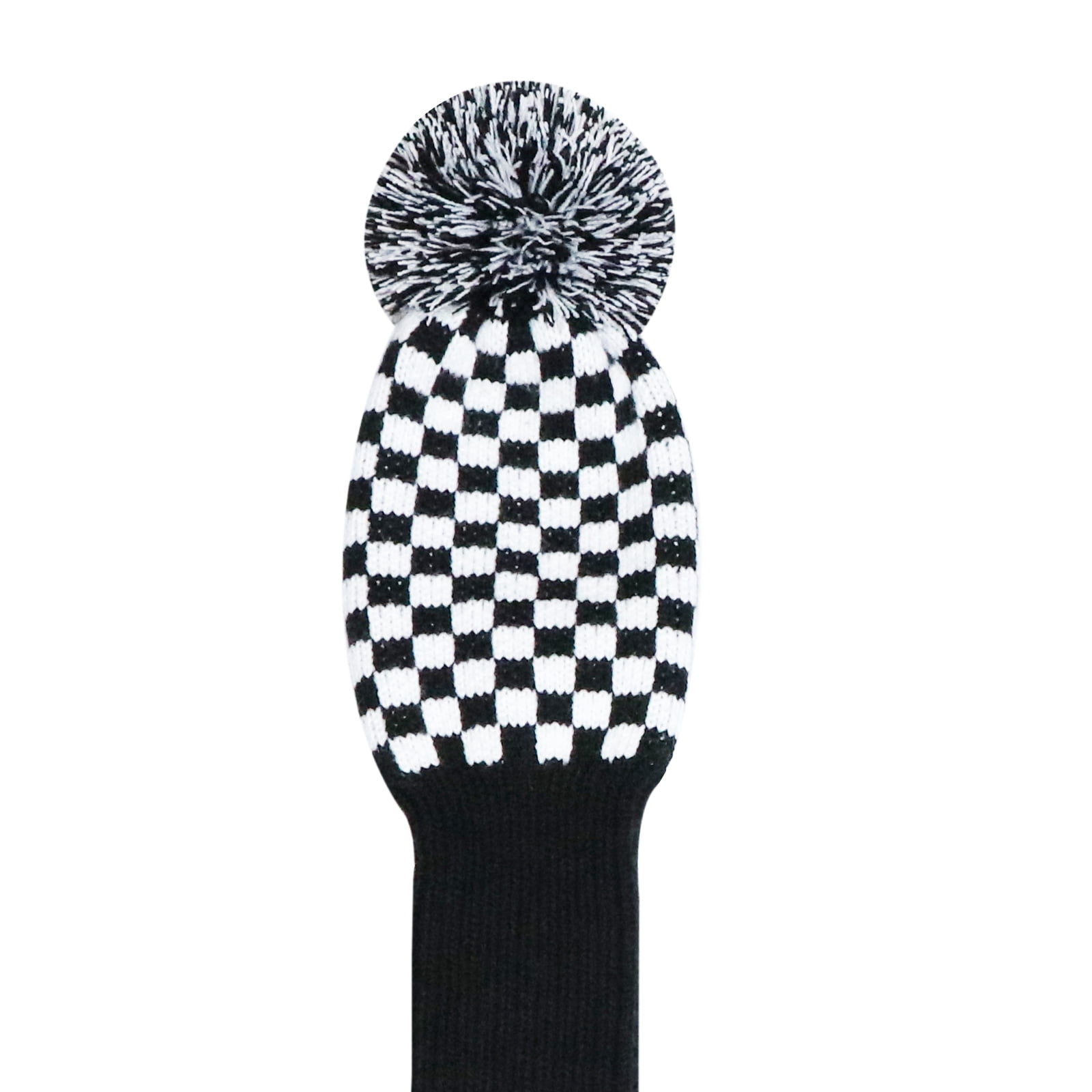 LeFeng 3Pcs Golf Club Head Covers Set Knitted Golf Head Covers for 460cc Driver Fairway Woods and Hybrid with Cute Pom Pom and Number Tag