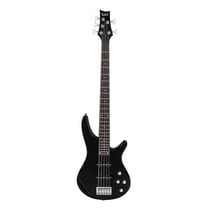 Glarry 5 Strings Electric Bass Guitar Kit with SS Pickups and Amp, Black