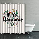ABPHQTO Navidad Invierno Vacaciones Saludo Cortina de ducha Poliéster Cortina de baño 150x180 cm