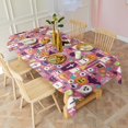 thumbnail image 3 of Halloween Cute Icons on Pink Pattern Rectangle Tablecloth 60"x102",Waterproof Polyester Rectangle Table Cloth, Wipeable Spillproof Polyester Tablecloth for Dining, Camping, Indoor and Outdoor, 3 of 6