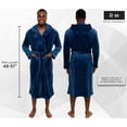 Ross Michaels Men's Hooded Fleece Bathrobe - Soft, Warm, Mid-Length ...