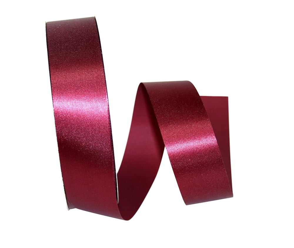 Reliant Ribbon - 5400-090-09C, Floral Satin With Firm Finish Ribbon, Burgundy, 1-3/8 Inch, 100 Yards