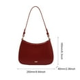 thumbnail image 2 of Bolso bandolera de cuero PU a la moda, bolsos diarios vintage de Color sólido para mujer (rojo vino), 2 of 8