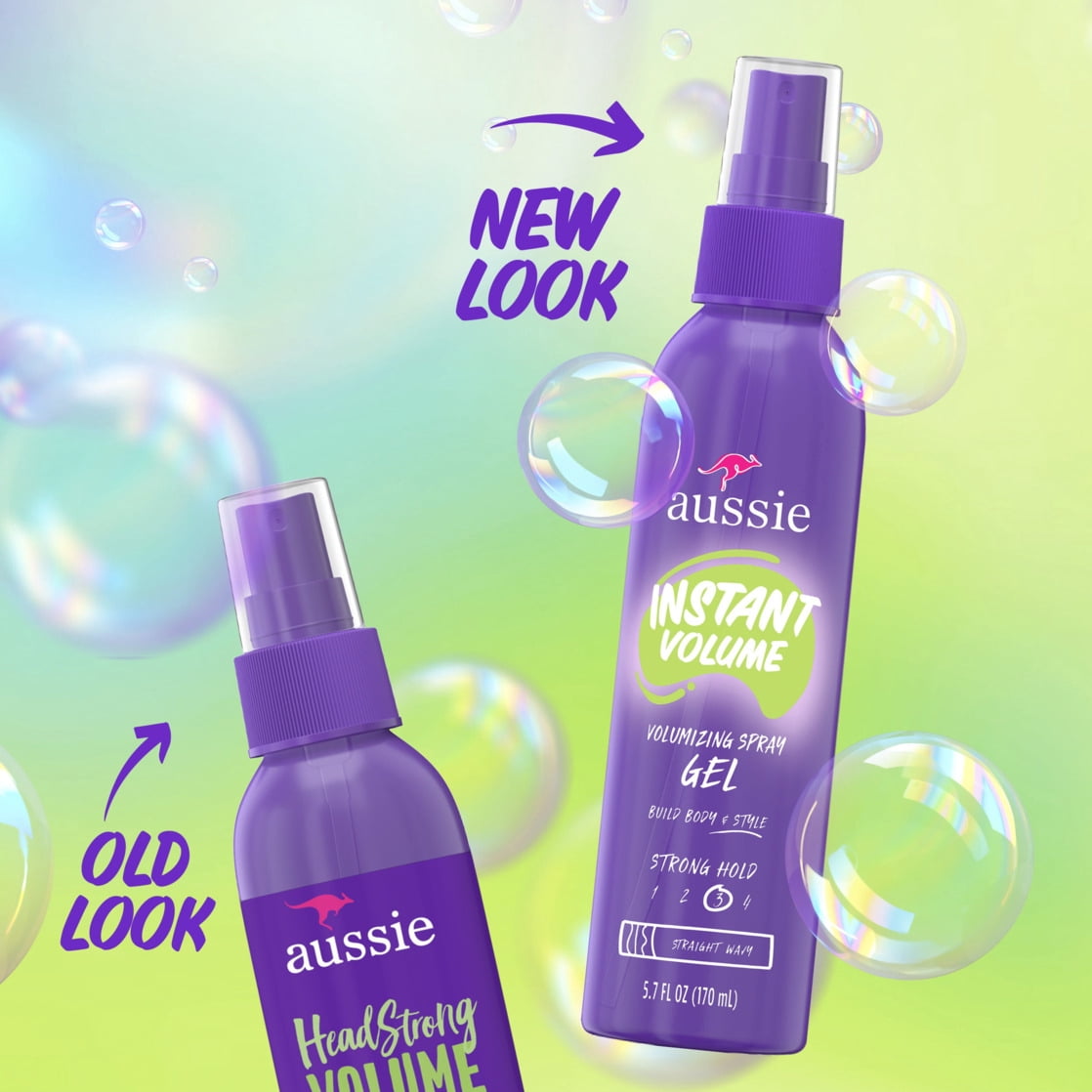 Aussie Instant Volume Volumizing Spray Gel for Wavy Hair, and Straight Hair, Unisex 5.7 fl oz