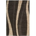thumbnail image 5 of SAFAVIEH Florida Ellen Abstract Shag Area Rug, Dark Brown/Beige, 5' x 5' Square, 5 of 7