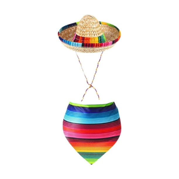Sombrero para , babero triangular para mascota, bandana para , accesorio fotográfico divertido, de paja para disfraz para
