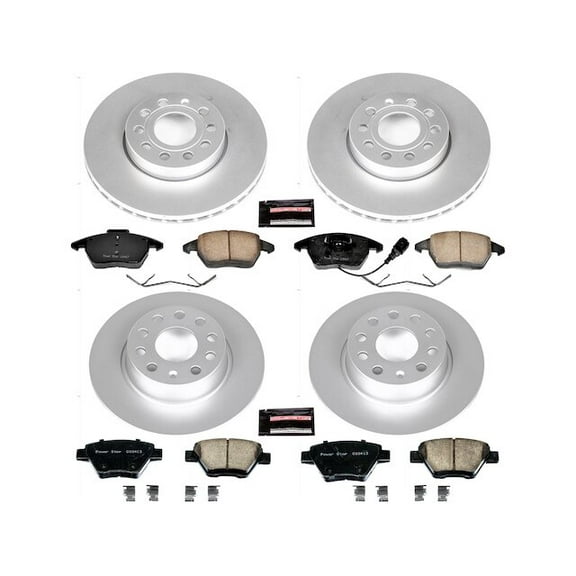 Front and Rear Brake Pad and Rotor Kit - Compatible with 2010 - 2014 Volkswagen Jetta 2.5L 5-Cylinder 2011 2012 2013