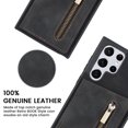 thumbnail image 6 of Dteck Case for Samsung Galaxy S22 Ultra, Zipper Card Holder for Women Wallet Case for Girls Cute Folio Flip Cute Slim Leather Wallet Back Magnetic Closure Phone Cases, Black, 6 of 8