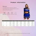 thumbnail image 6 of vastwit Women Schoolgirl Cheerleading Team Uniform Long Sleeve Crop Tops with Pleated Skirt White L, 6 of 6