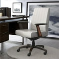 thumbnail image 2 of Scranton & Co Modern Faux Leather & Wood Executive Office Chair in White, 2 of 13
