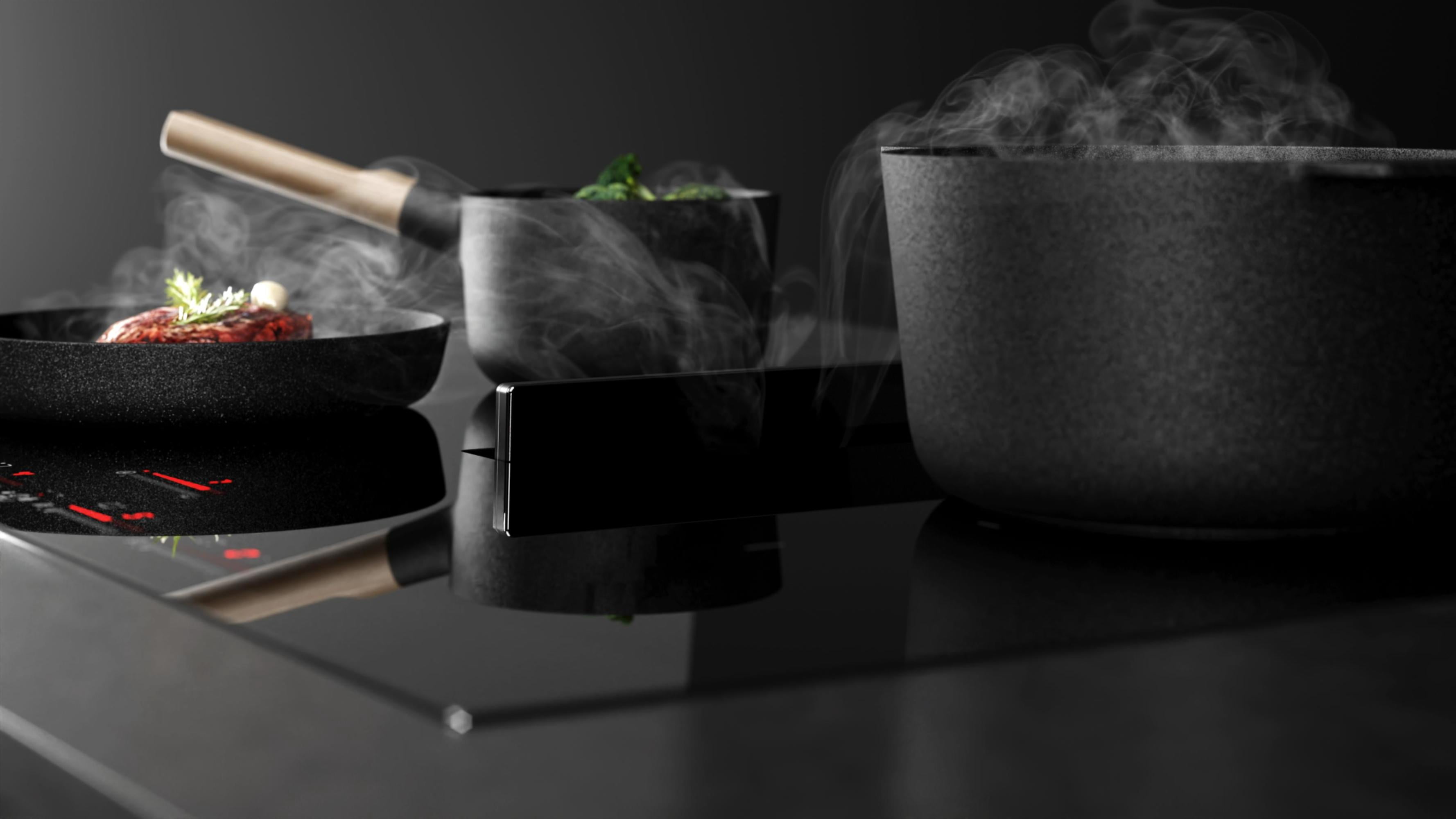 Elica Enf436 Nikola Tesla Flux Series 36" Wide 4 Burner Induction Cooktop - Black