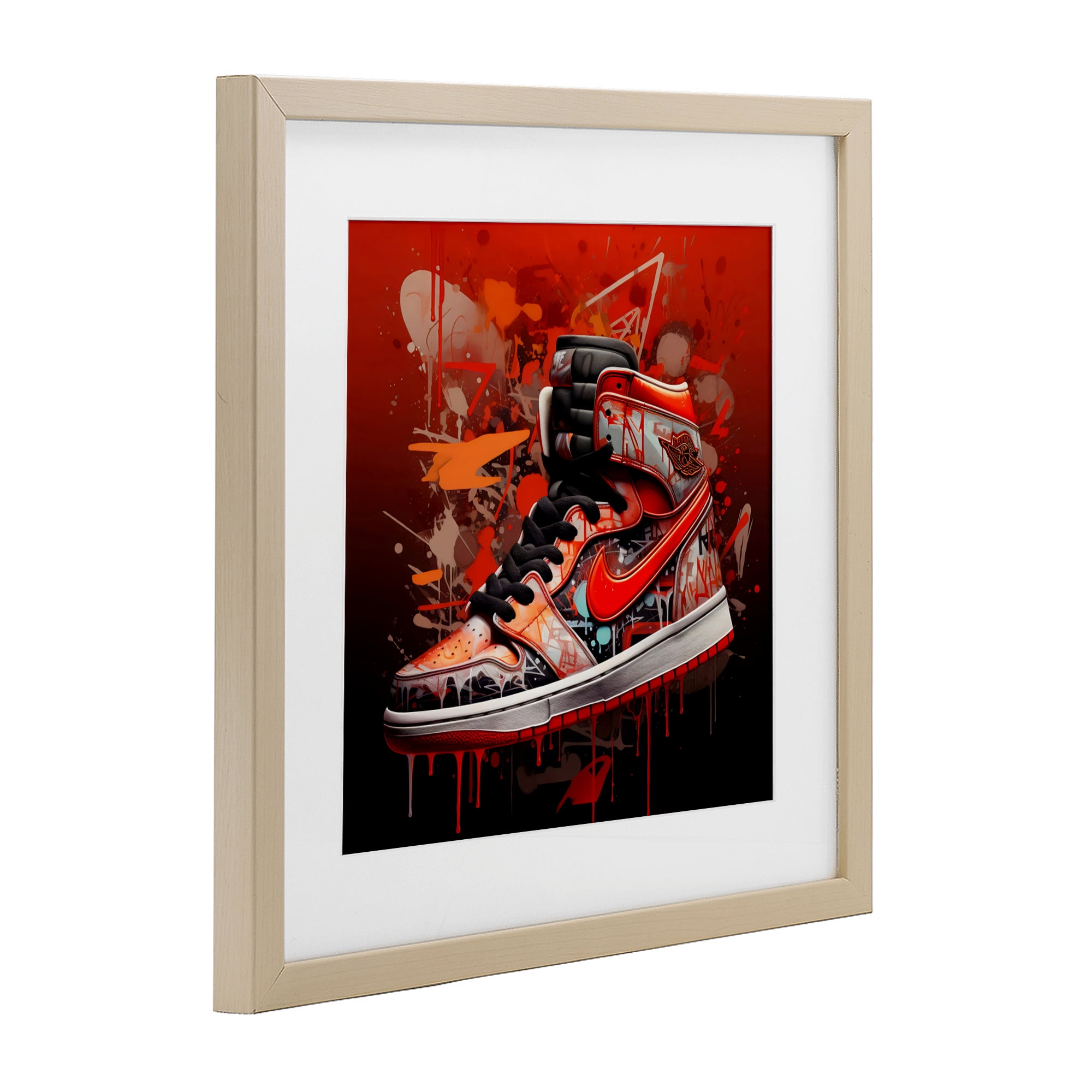 Stupell Industries Shades Of Red Sneaker Birch Framed Print Under Glass, design by Creative Studio