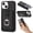 Black, variant on Allytechgroup Case for iPhone 13, 360 Rotating Ring Kickstand Wallet Phone Case with Card Slots [Magnetic Button Closure] Slim PU Leather Soft TPU Shockproof Bumper Stand Back Cover, Rosegold