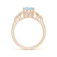 thumbnail image 2 of ANGARA Natural Vintage Style Oval 1.5 ct Aquamarine Ring with Diamonds in 14K Rose Gold for Women (Size-9x7mm) | March Birthstone, Anniversary, Jewelry Gift for Women | Natural Aquamarine Ring, 2 of 9