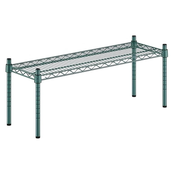 12" x 36" x 14" Green Epoxy Wire Storage Shelf, Dunnage Rack, 1 Tier Small Shelf
