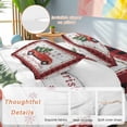 thumbnail image 2 of Christmas Trucks Duvet Cover Set King Size, Xmas Tree Snowflakes Wood Grain Red Plaid 4 Piece Soft Microfiber Bedding Set with 1 Duvet Cover, 1 Flat Sheet, 2 Pillowcases, 2 of 9