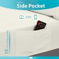 thumbnail image 6 of Naiade Queen Size Sheet Set,Soft Microfiber 4 Piece Hotel Luxury Bed Sheets with Deep Pockets, Embroidered Pillow Case,Side Storage Pocket Fitted Sheet, Flat Sheet (Ivory), 6 of 7