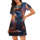 thumbnail image 1 of Disketp Starry Sky Meditating Fox para Camisón Corto de Manga Corta para Mujeres, Camisón Cómodo con Escote Redondo, Bonito y Confortable, 1 of 6