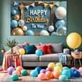 thumbnail image 7 of Colorful Theme Happy Birthday Banner Decorative Design Birthday Party Banner Creative Backdrop Party Decoration for Birthday Celebration Indoor Party Photo Shoot, 7 of 7