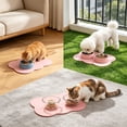 thumbnail image 6 of Silicone Pet Food Mat,17.32x10.6 Inch Rectangular Non-slip Dog & Cat Mat for Food & Water Bowls,Splash-proof Pet Food Mats,Easy to Clean,Pink, 6 of 7
