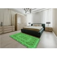 thumbnail image 5 of Ahgly Company Machine Washable Indoor Square Transitional Neon Green Area Rugs, 7' Square, 5 of 7