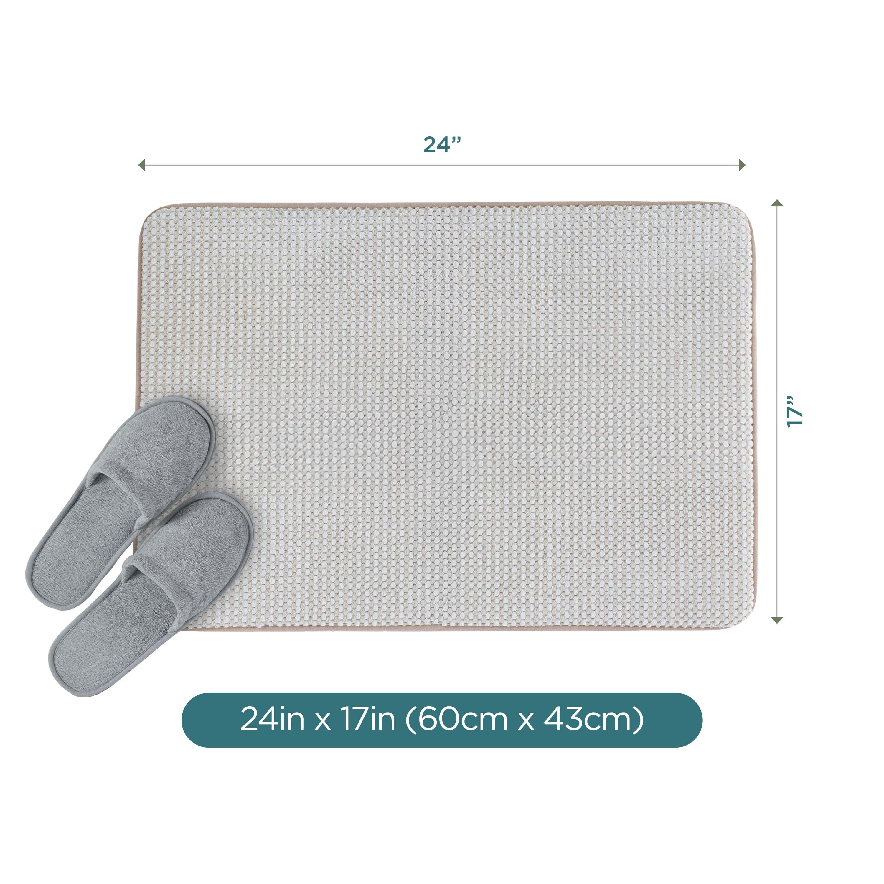 Vellux Bliss Memory Foam Bath Rug, 17" x 24", Sand