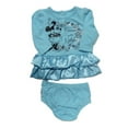 thumbnail image 2 of Disney Infant Girls Blue Minnie Mouse Satin Ruffle Dress Set 2 Piece 3-6m, 2 of 2