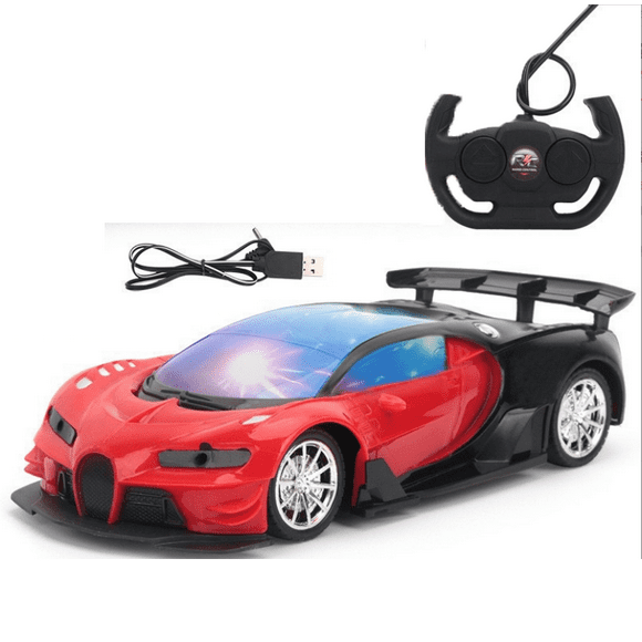 Remote Control Car, Rechargeable Drift RC Cars Toys for Kids,1/16 Scale High Speed Super Vehicle with Led Headlight, Racing Hobby Best Xmas Birthday Gift for Boys Girls, Red Bugatti