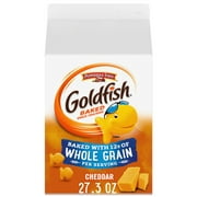Goldfish Cheddar Cheese Crackers, Baked with Whole Grain, 27.3 oz Carton