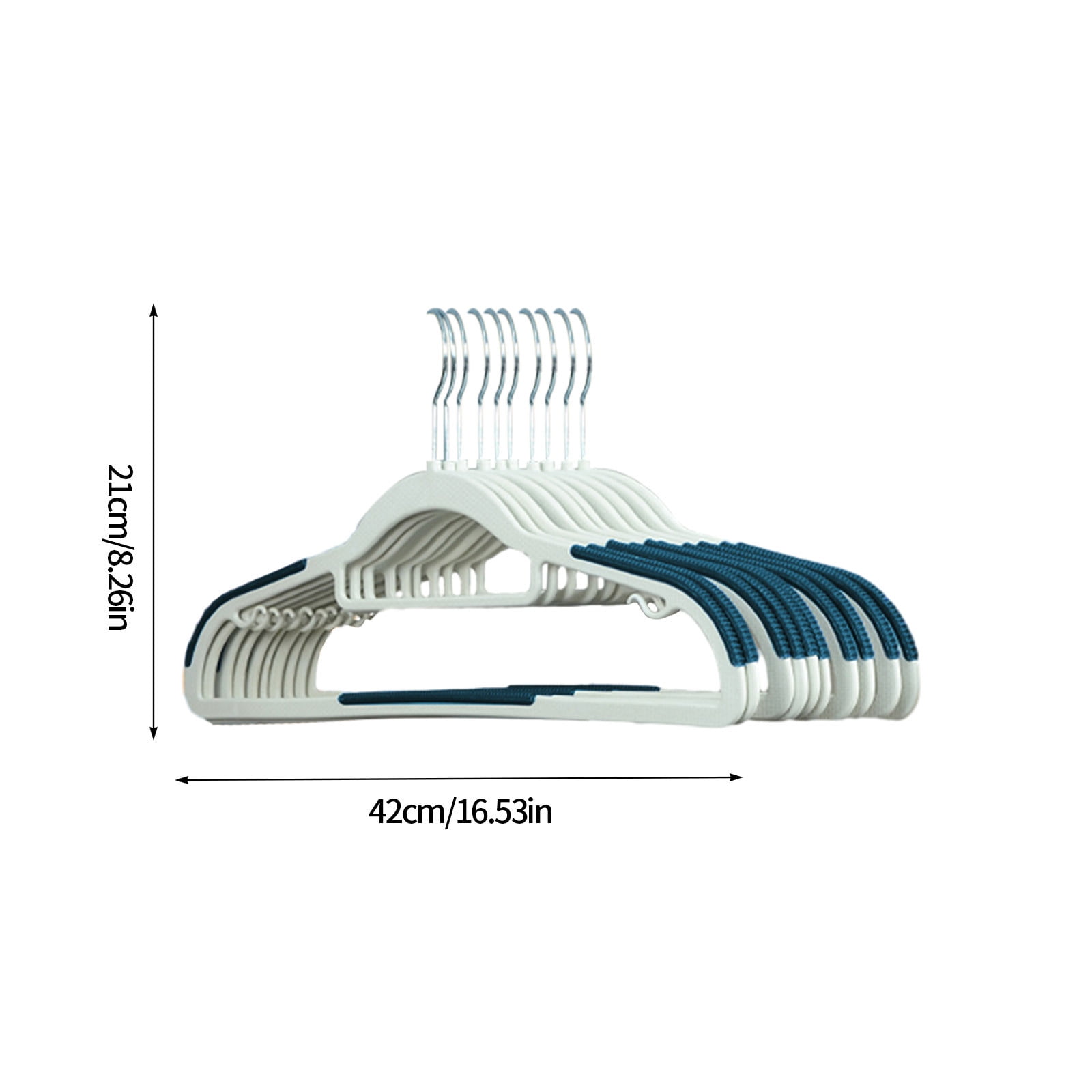Slhenay 10 PCS Plastic Hangers Space Saving Non Slip Hooks Hangers Tubular Clothes Hangers Standard Size Ideal for Everyday Use on Shirts, Coats, Pants, Dress, Skirts, Camisoles