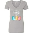 thumbnail image 3 of Inktastic Easter Hangin' with My Peeps Women's V-Neck T-Shirt, 3 of 5