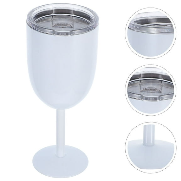 WHAMVOX Stainless Steel Wine Tumblers with Lid Double Walled Insulated Wine Glasses Unbreakable Goblets for Parties Boating Hiking Beach Poolside Picnics Christmas Birthday 10oz
