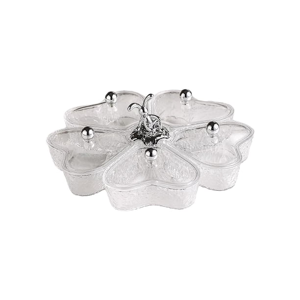 Bandeja para servir aperitivos, platos divididos, multifuncional, decorativa, para aperitivos. gris claro